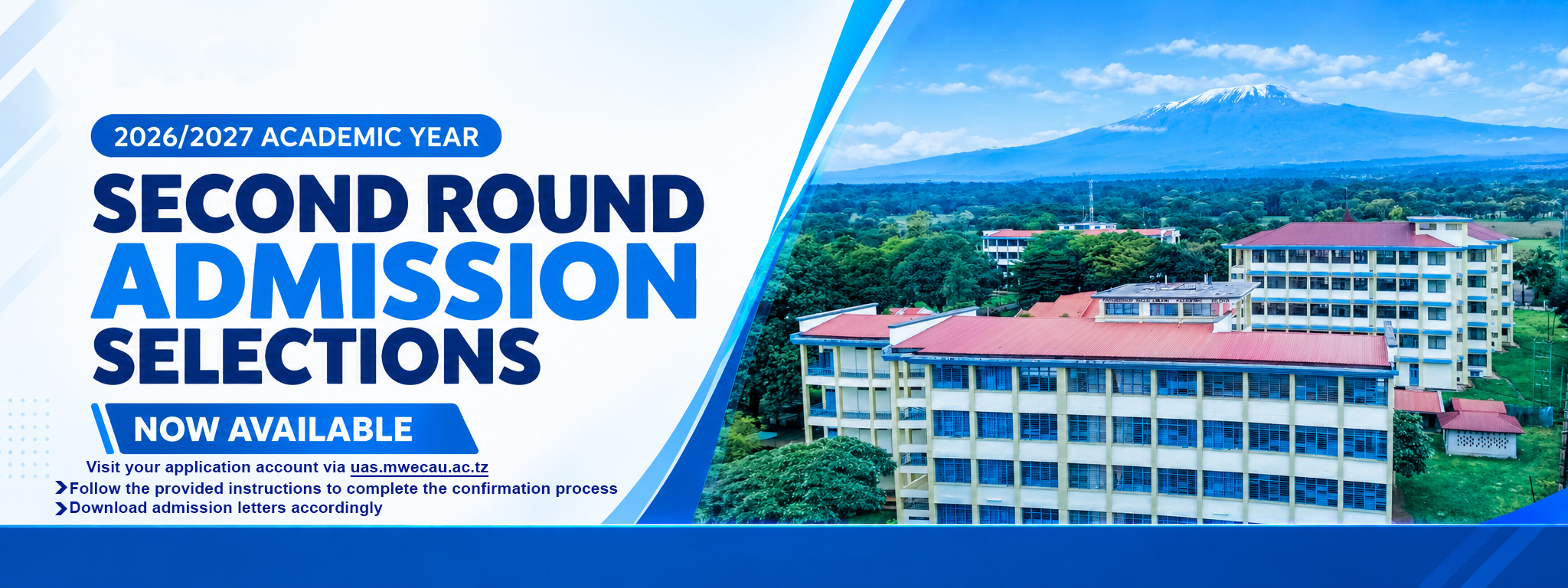 SECOND ROUND ADMISSION SELECTIONS FOR THE 2026/2027 ACADEMIC YEAR